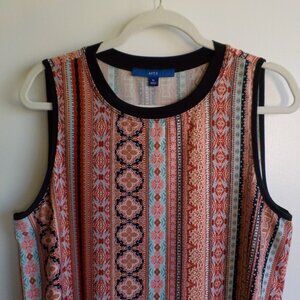 Apt 9 Women's Blouse Top  BOHO - - XLarge - Sleeveless Print - Tunic (321)